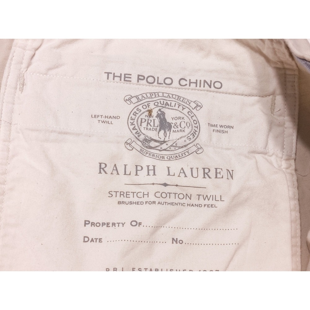 POLO RALPH LAUREN Chino Pants Stretch Classic Fit Khaki Beige ~ 50 x 25 - Picture 4 of 8